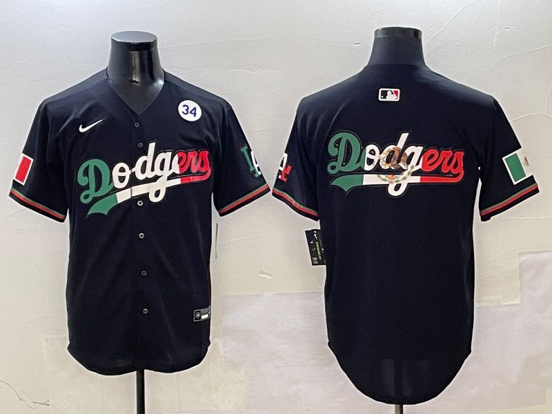 Men Los Angeles Dodgers Blank Black Mexico Second generation Nike 2025 MLB Jersey style 10